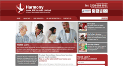 Desktop Screenshot of harmonyhomeaidservices.co.uk